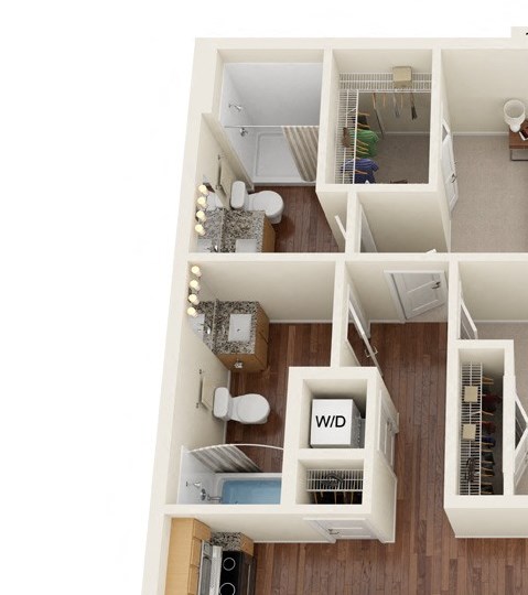 Two Bedroom - D1 (60%) Floor Plan at South Range Crossings, Parker, 80134